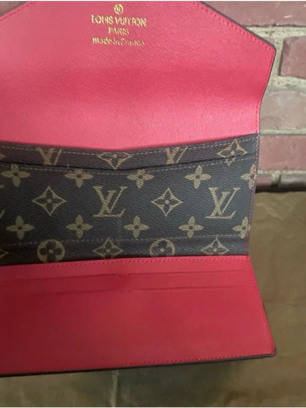 🔥Louis Vuitton 🔥Monogram 🔥Canvas Continental 🔥Wallet - Brown with Red Snap🔥